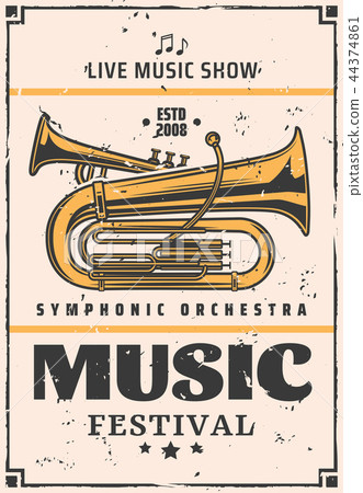 Live music show and festival, vector trumpet 44374861