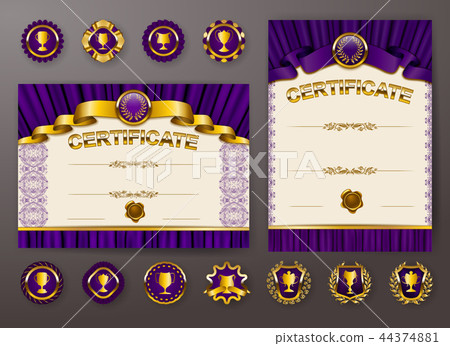 Set of elegant templates of certificate, diploma Set of elegant templates of certificate, diploma 44374881