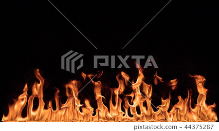 Texture of fire on a black background. Texture of fire on a black background. 44375287