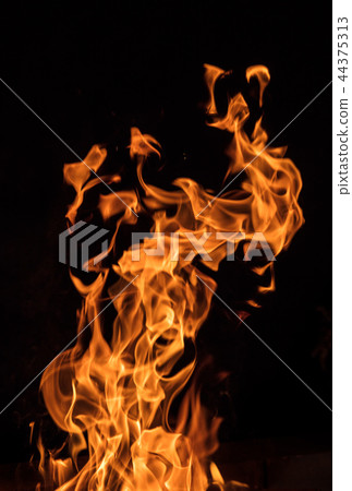 Texture of fire on a black background. Texture of fire on a black background. 44375313