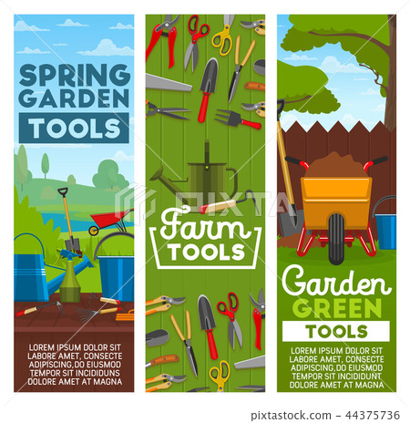 Farm and garden tools, vector 44375736