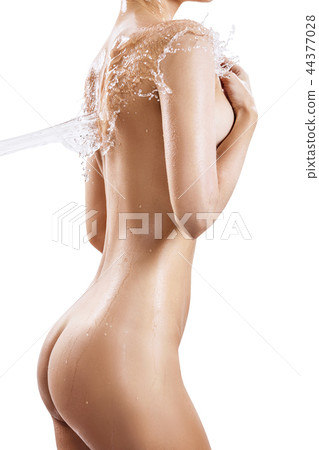 Beautiful woman body in water splashes. Beautiful woman body in water splashes. 44377028