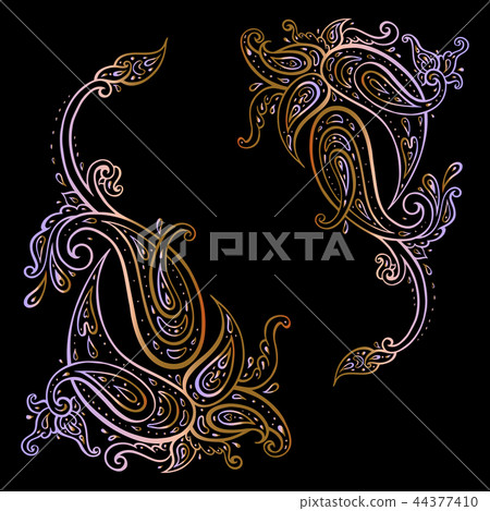 Paisley. Hand Drawn Boho ornament. Vector illustration 44377410