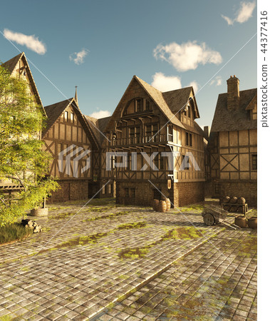 Mediaeval Street on a Bright Sunny Day 44377416
