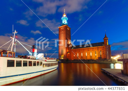Stockholm City Hall at night, Stockholm, Sweden Stockholm City Hall at night, Stockholm, Sweden 44377831