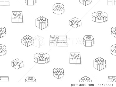 Gift box 3d isometric with shadow icon seamless 44378283