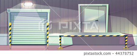 Warehouse unloading platform vector roller shutters 44378752
