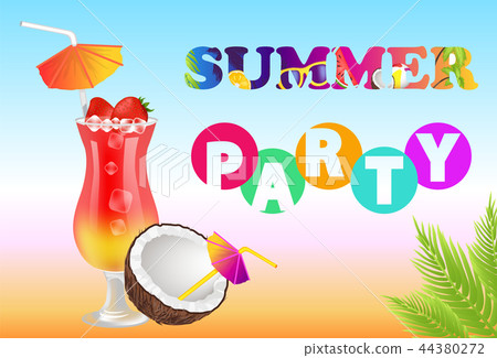Summer Party Poster Headline Vector Illustration Summer Party Poster Headline Vector Illustration 44380272