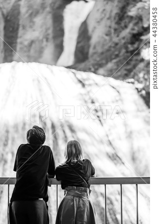 Lover's Holy Land Fukuroda Falls Couple Dating Monochrome 44380458