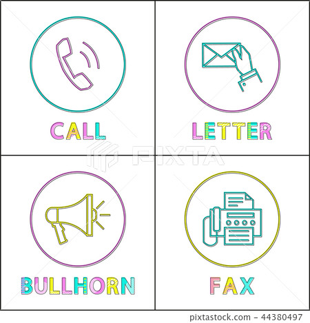 Digital Application Linear Icons with Symbols Set Digital Application Linear Icons with Symbols Set 44380497