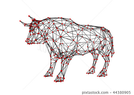 Abstract polygonal bull. Molecular lattice. 44380905