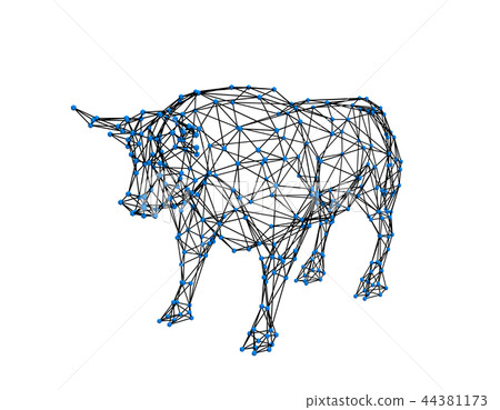 Abstract polygonal bull. Molecular lattice 44381173