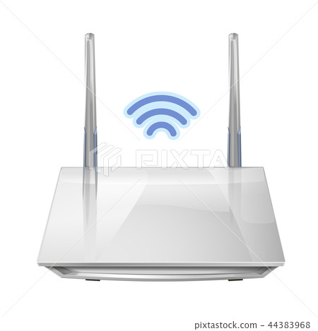 Realistic 3D wireless router isolated on white  44383968