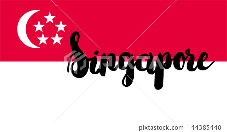 Singapore Flag with text Singapore Flag with text 44385440