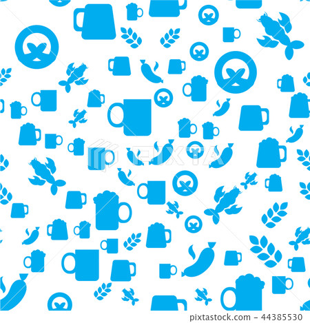 Oktoberfest Seamless Pattern With Drink and Food - Stock Illustration ...