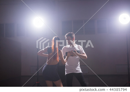 Young love couple dancing social danse kizomba or bachata. 44385794