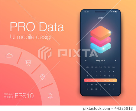 Date application UI design concept stock vector Date application UI design concept stock vector 44385818