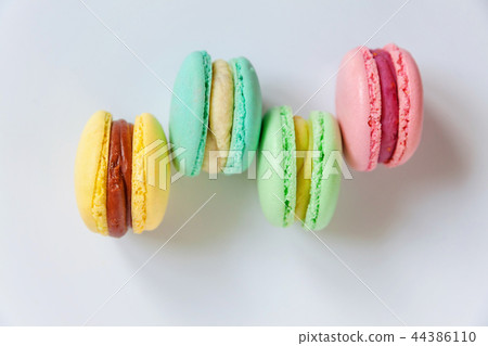 Colorful macaron on white background 44386110