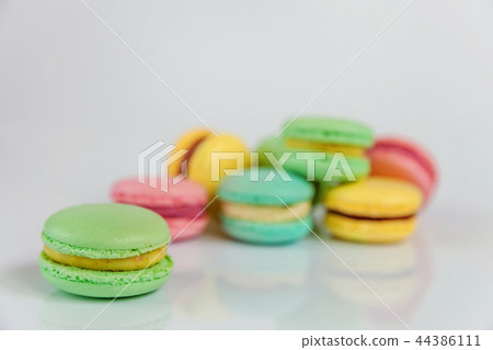Colorful macaron on white background Colorful macaron on white background 44386111