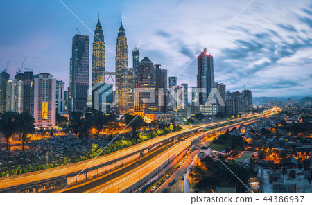 Cityscape of Kuala lumpur city skyline at sunrise 44386937