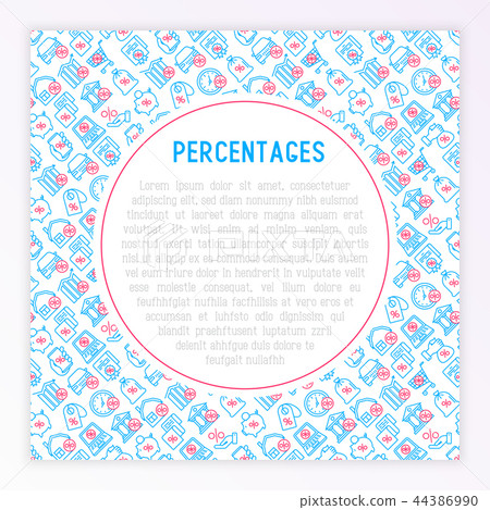 Percentages concept with thin line icon 44386990
