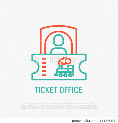 Train ticket office line icon. Vector illustration - Stock Illustration  [44387001] - PIXTA