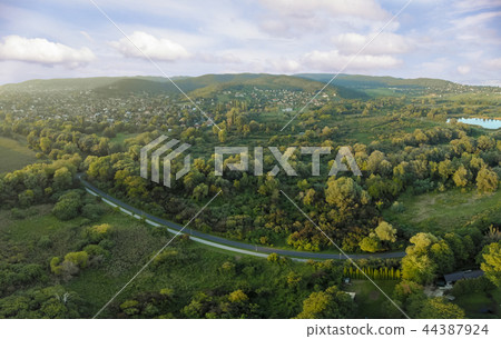 Evening drone aerial panoramic picture 44387924