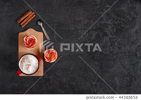 Background mug of hot drink with marshmallow Background mug of hot drink with marshmallow 44388658