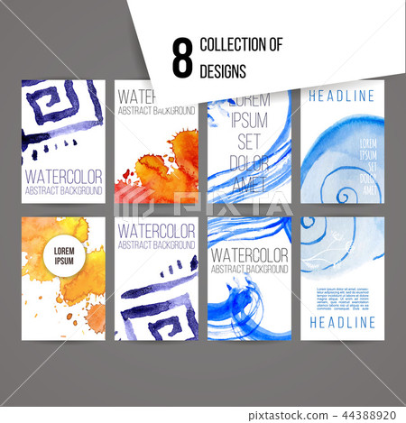 Set of abstract ink and splashes designs Set of abstract ink and splashes designs 44388920