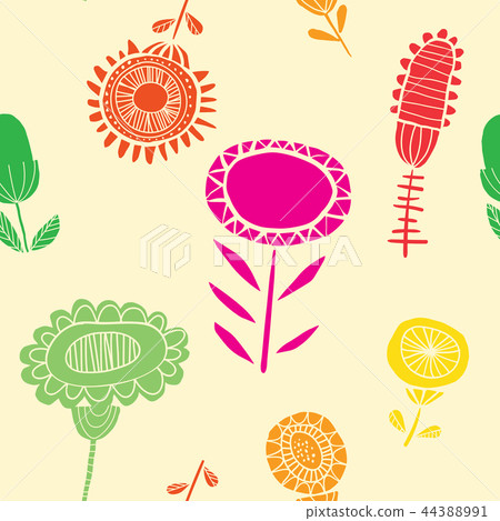 Vibrant floral seamless pattern Vibrant floral seamless pattern 44388991
