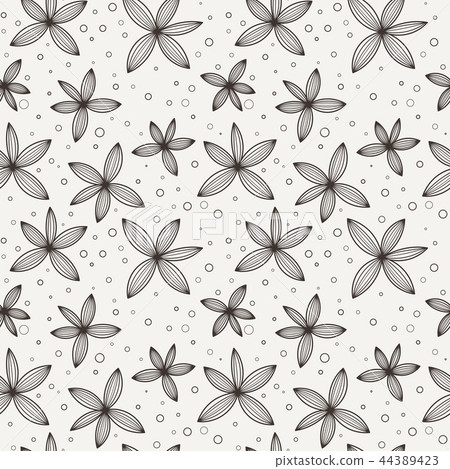 Seamless doodle floral pattern. Seamless doodle floral pattern. 44389423