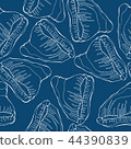 Linear seamless pattern with sea shells 44390839