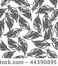 Seamless pattern with snails in doodling style 44390895