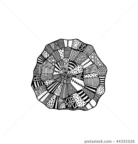 Zentangle Samples Shell Small sea shell isolated in zentangle style - Stock Illustration ...