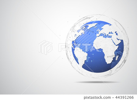 Global network connection. World map point 44391266