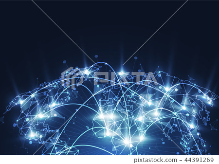 Global network connection. World map point 44391269