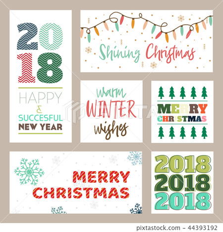 Merry christmas text and icon for decoration 44393192