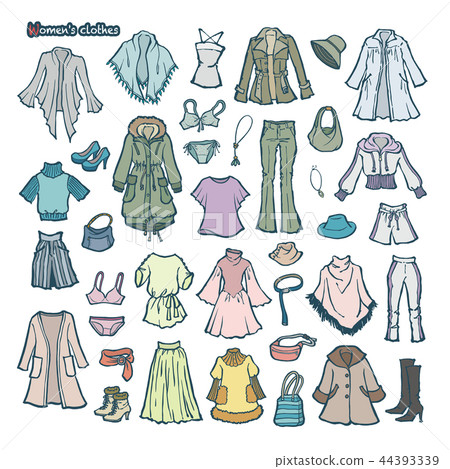 Illustration of women's clothes Illustration of women's clothes 44393339