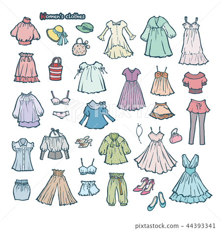 Illustration of women's clothes 44393341