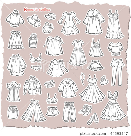Illustration of women's clothes 44393347