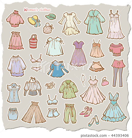 Illustration of women's clothes 44393406