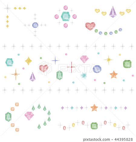 Watercolor style glitter set 44395828