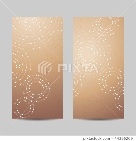 Set of vertical banners. Geometric pattern with connected lines and dots 44396209