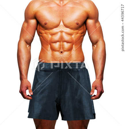 man wearing shorts on white background 44396717