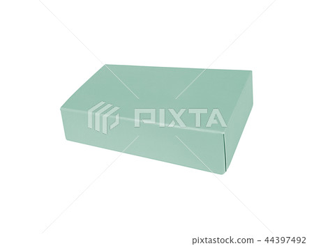view of empty blue gift box on white background 44397492