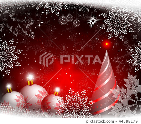 Christmas red background with balls and an... - Stock Illustration ...