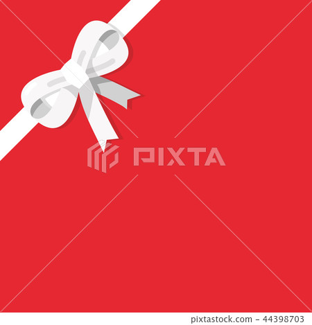 White bow isolated on red background 44398703