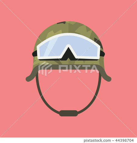 Military metal helmet with goggles 44398704