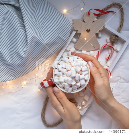 Christmas or New Year morning in bed concept 44399171