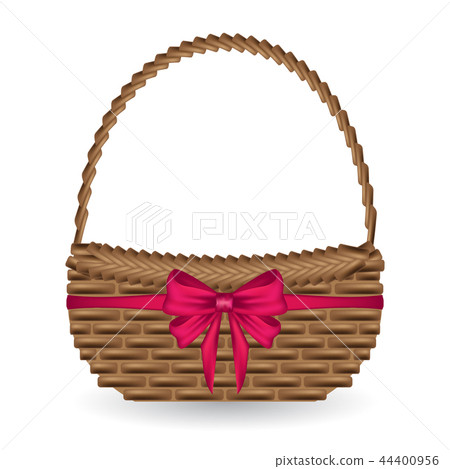 vector of gift basket and adorn bow ribbon 44400956